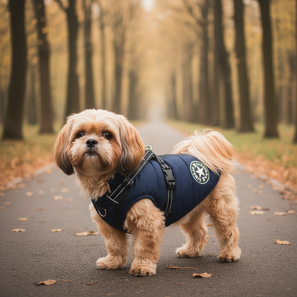Waterproof Dog Jacket With Harness: Small–Medium Breed Fit