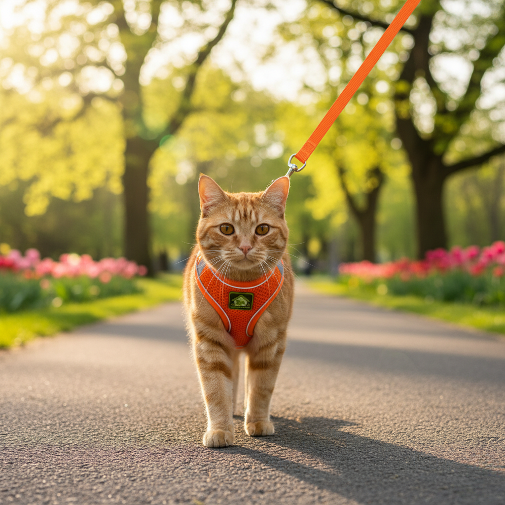 CozyStep™ Reflective Mesh Harness + Leash Set