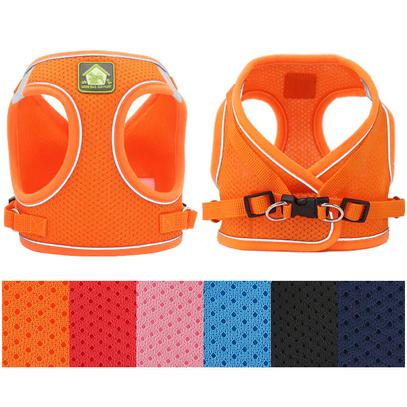 CozyStep™ Reflective Mesh Harness + Leash Set