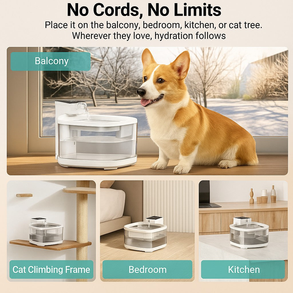 HydroPaws Wireless Pet Fountain- 4.5L Stainless Steel (Fast US Shipping ONLY)
