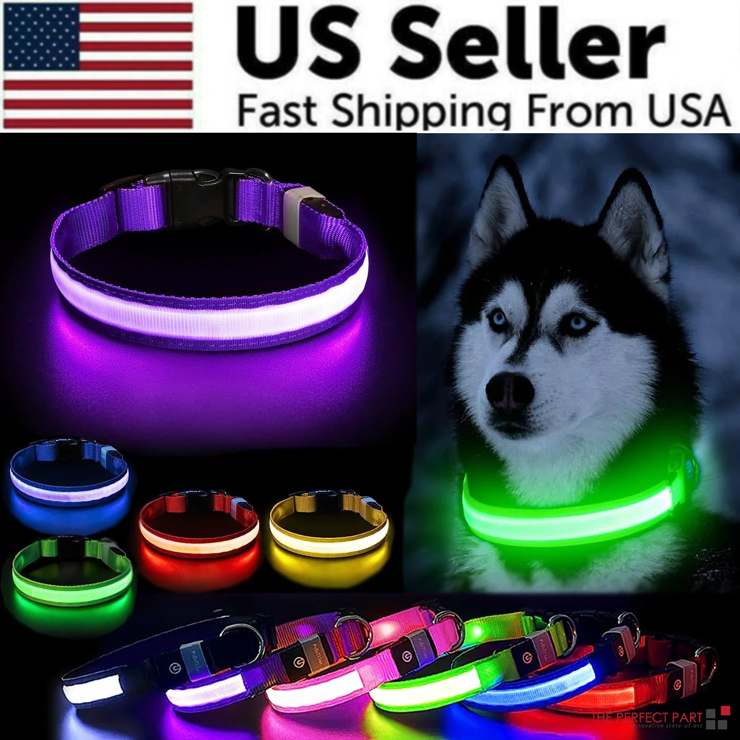 HaloGlow™ LED Pet Collar – Fast U.S. Shipping (3–5 Days)