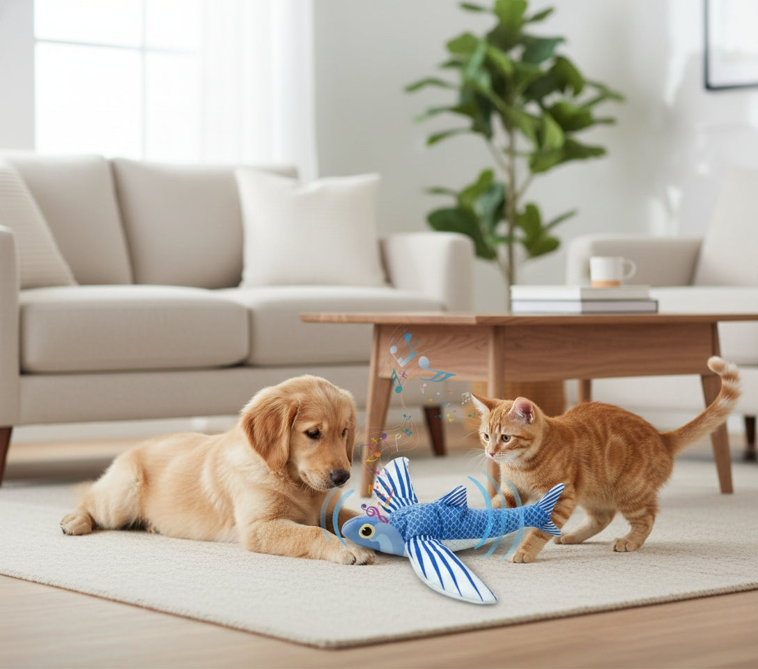 Plush Pals – Interactive Cat & Dog Toys (Flapping + Chirping)