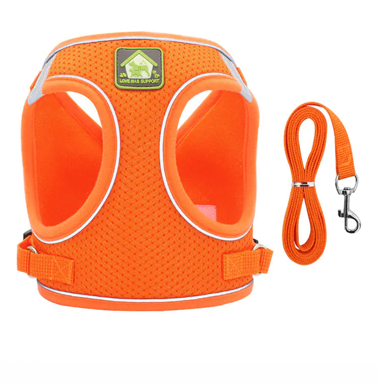 CozyStep™ Reflective Mesh Harness + Leash Set