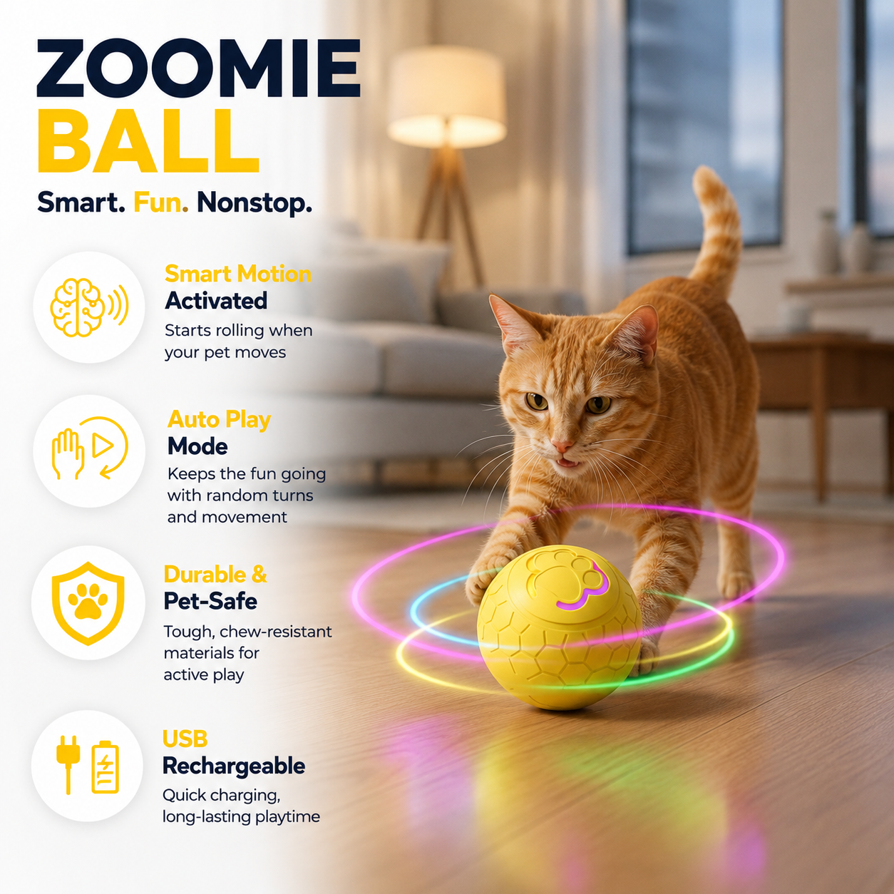 ZoomieBall™- Interactive Pet Ball
