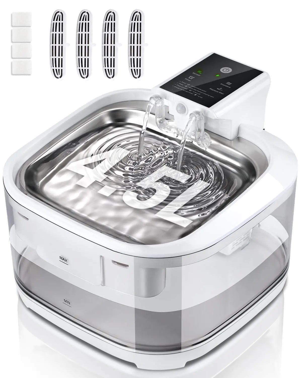 HydroPaws Wireless Pet Fountain- 4.5L Stainless Steel (Fast US Shipping ONLY)