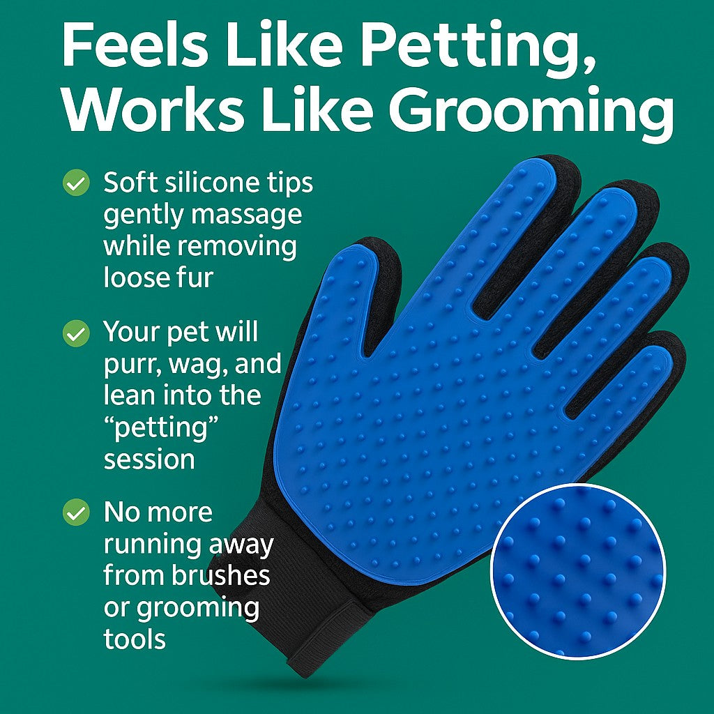 Gentle Pet Grooming Gloves- Fast US Shipping