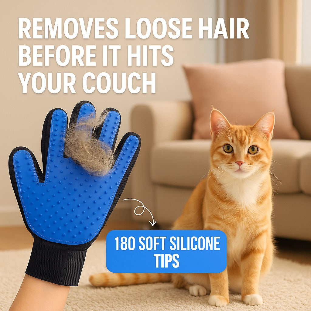 Gentle Pet Grooming Gloves- Fast US Shipping