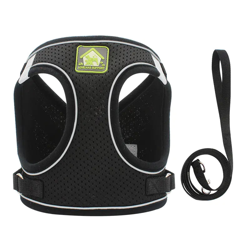 CozyStep™ Reflective Mesh Harness + Leash Set