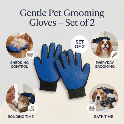 Gentle Pet Grooming Gloves