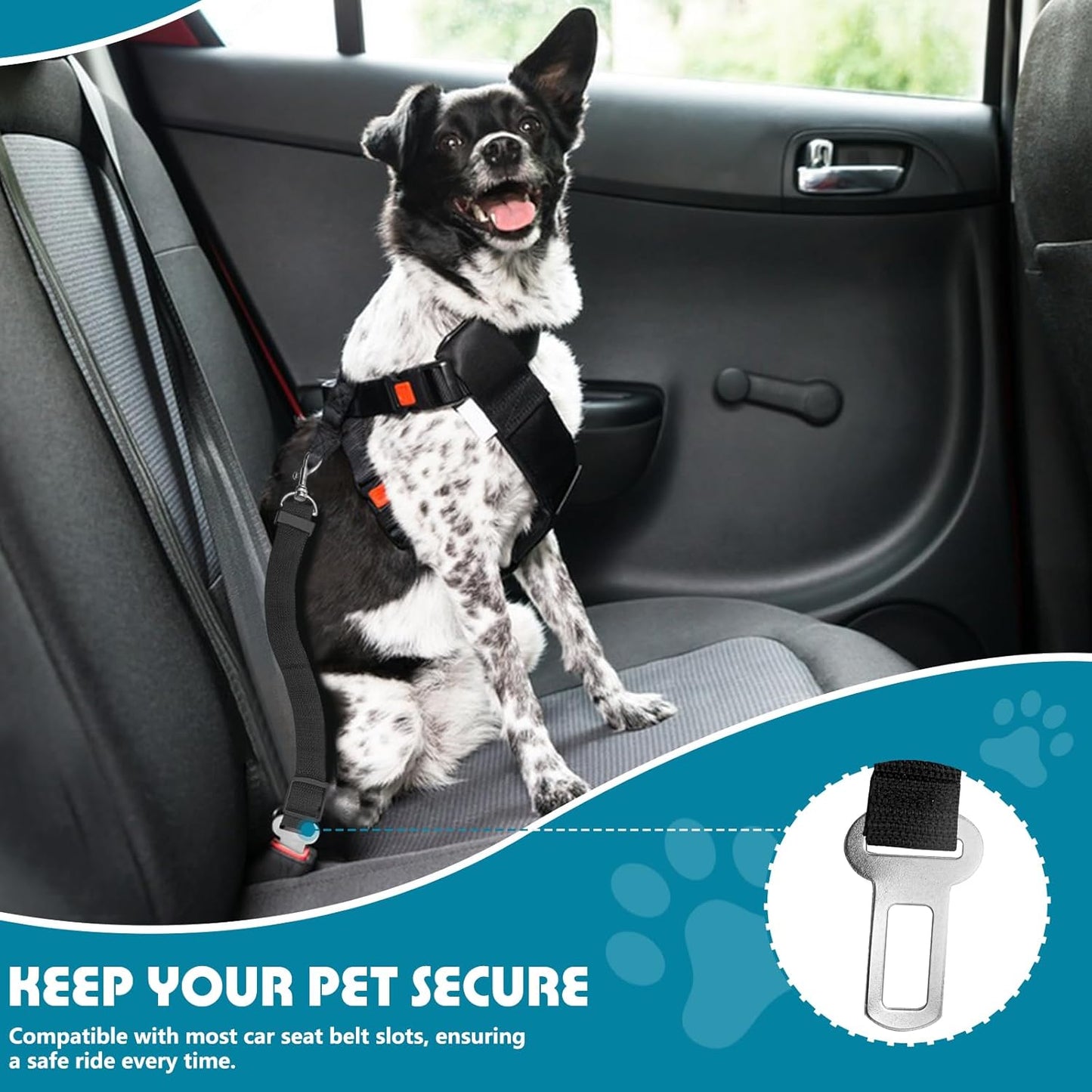 SafeRide™ Dog Seatbelt Tether (2-Pack)