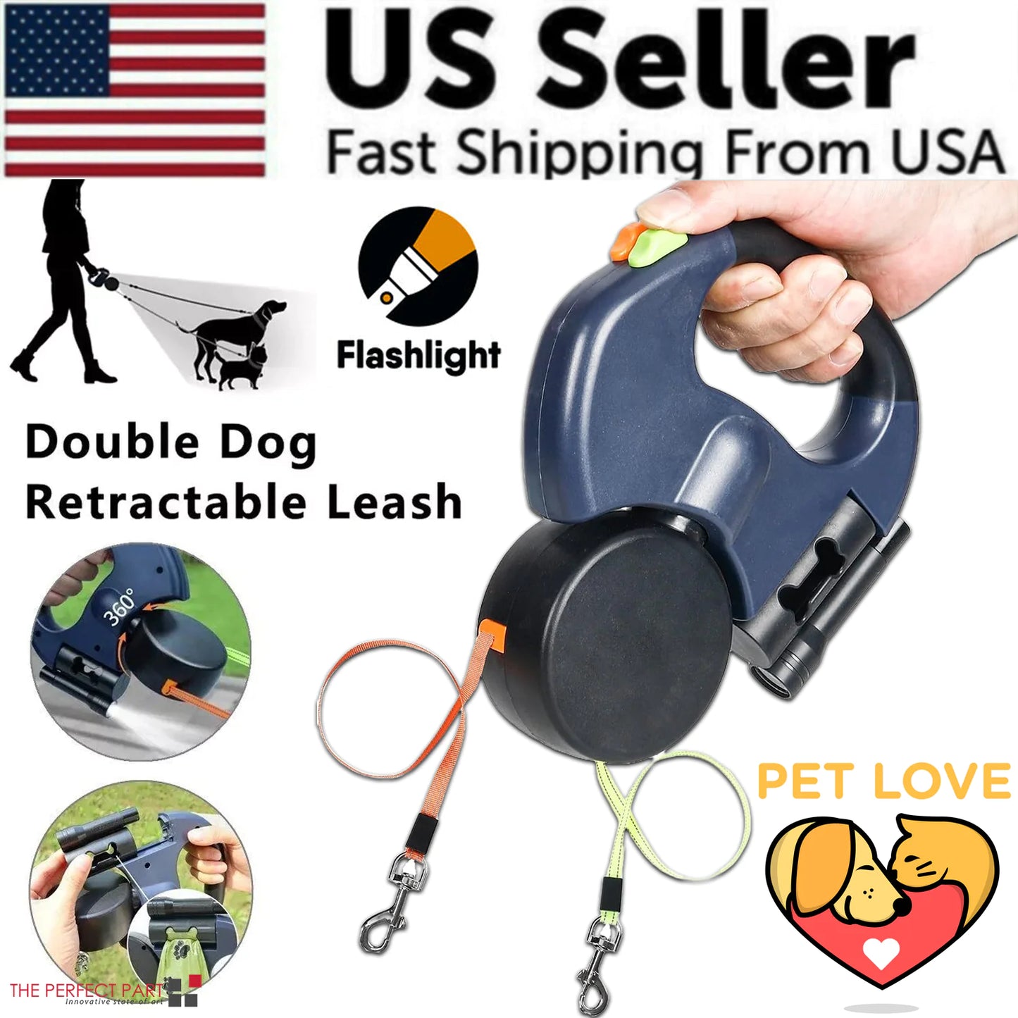 Secure Duo Night-Light Leash-Fast Shipping