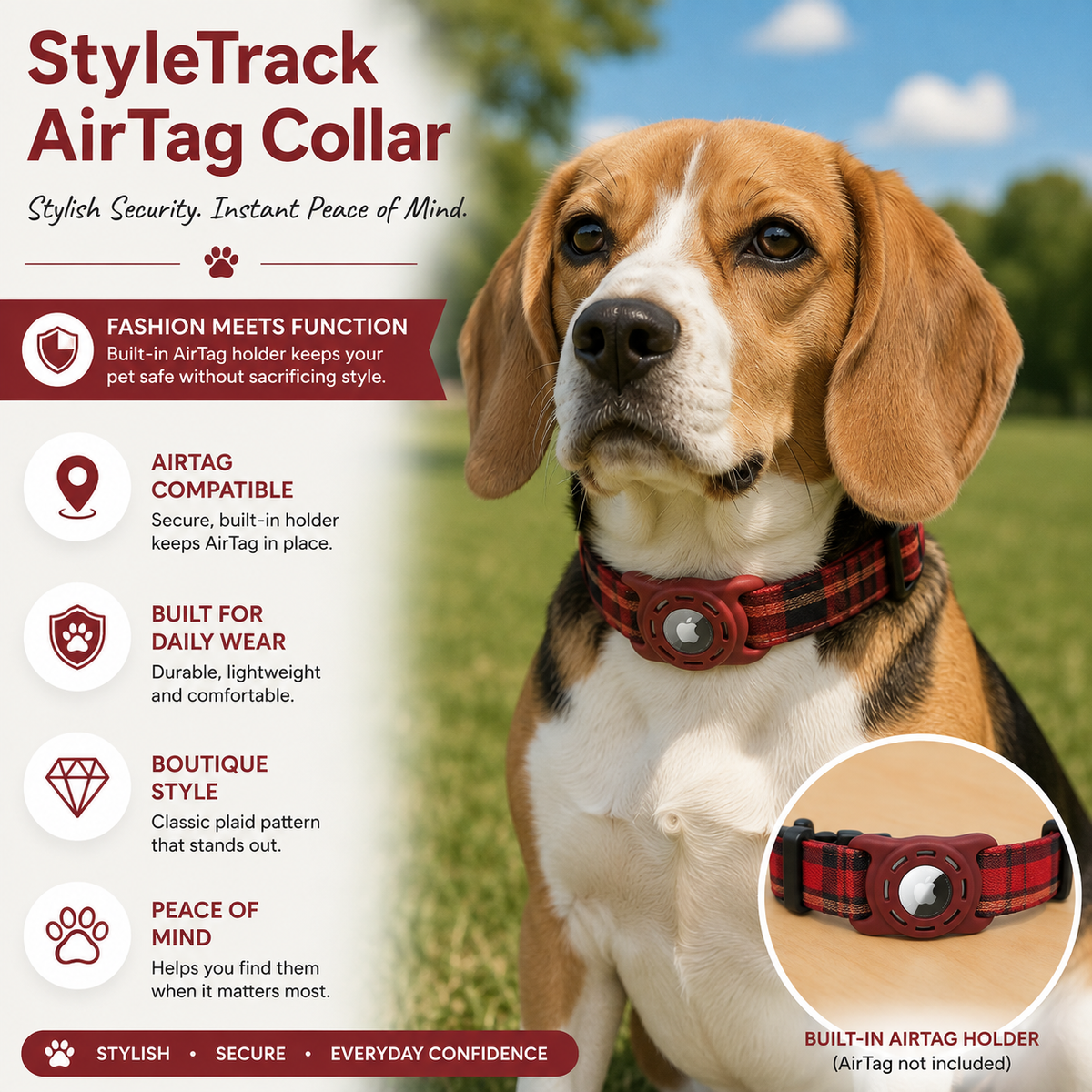 StyleTrack-AirTag Collar