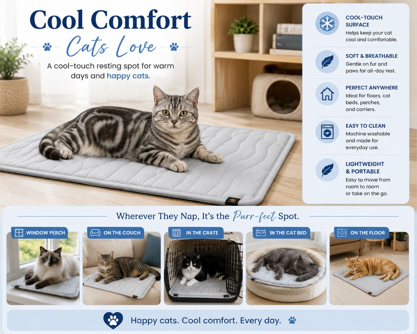 ChillRest™ Cool-Touch Pet Mat – Medium 23" x 35"