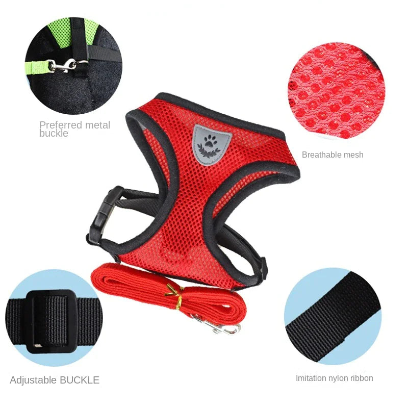 TrailPaw™ Reflective Mesh Harness + Leash (Fast U.S. Shipping)