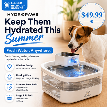 HydroPaws Wireless Pet Fountain- 4.5L Stainless Steel (Fast US Shipping ONLY)