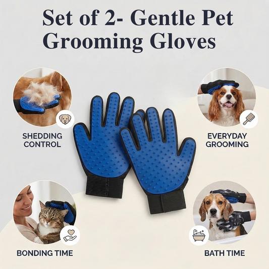 Gentle Pet Grooming Gloves