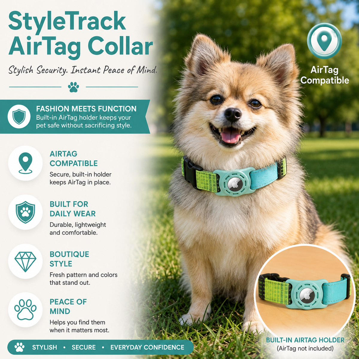 StyleTrack-AirTag Collar