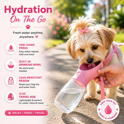 FreshSip™ Portable Pet Water Bottle – 12 oz