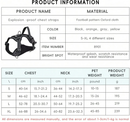 SafeStride™ Reflective No-Pull Harness + Leash Set