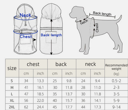 PuddlePaw™ Waterproof Dog Rain Jacket: Small–Medium Breed Fit