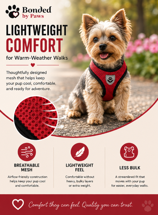 TrailPaw™ Reflective Mesh Harness + Leash (Fast U.S. Shipping)