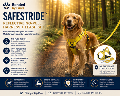 SafeStride™ Reflective No-Pull Harness + Leash Set