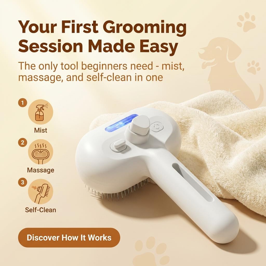 CalmCoat™ 4-in-1 Mist Grooming Brush