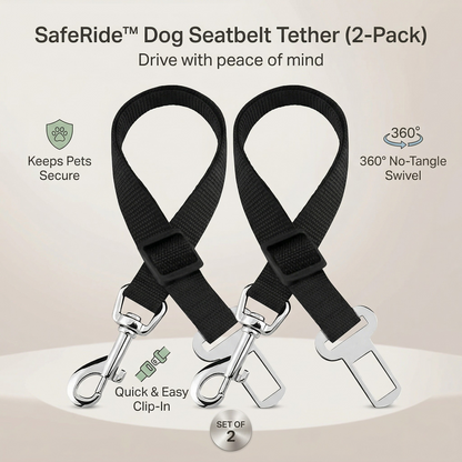 SafeRide™ Dog Seatbelt Tether (2-Pack)