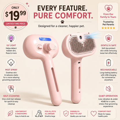 CalmCoat™ 4-in-1 Mist Grooming Brush