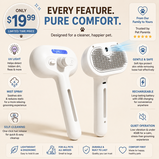 CalmCoat™ 4-in-1 Mist Grooming Brush