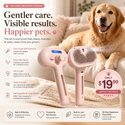 CalmCoat™ 4-in-1 Mist Grooming Brush