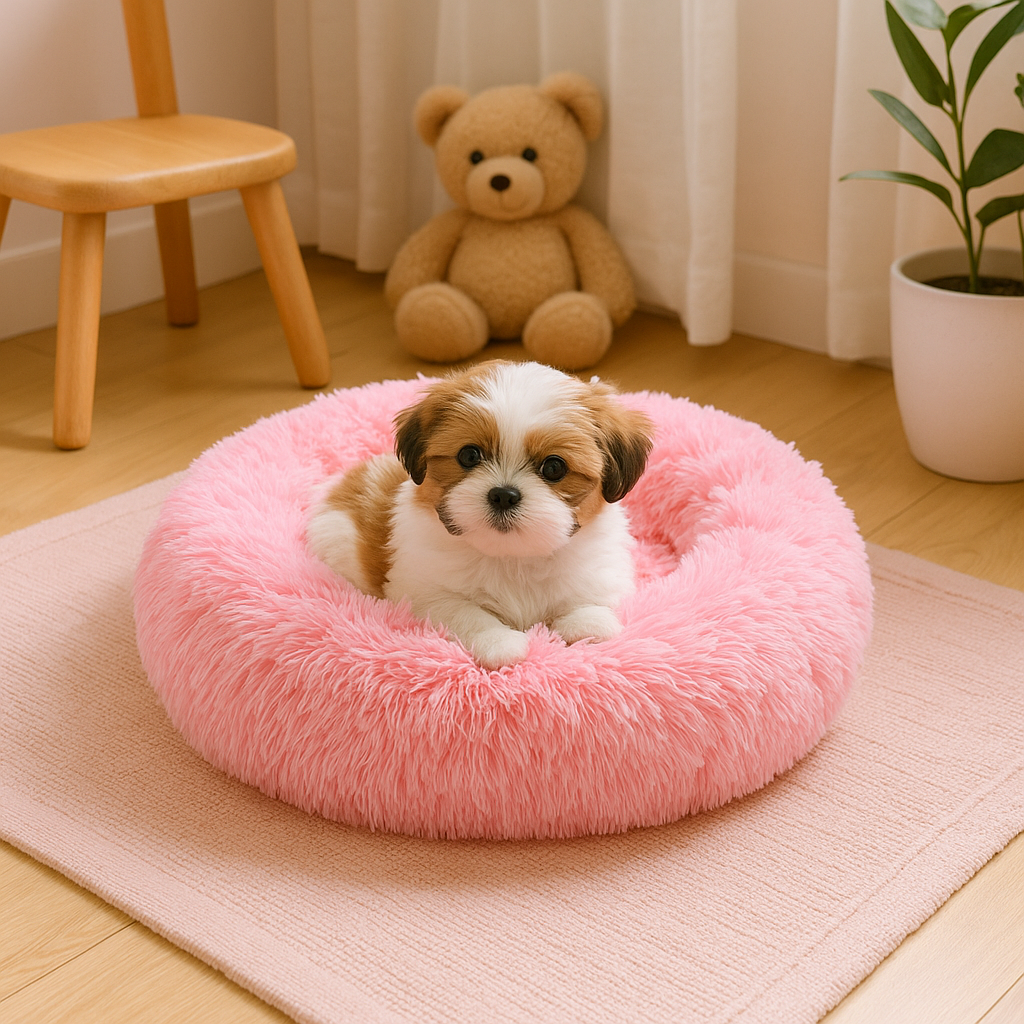 Super Soft Donut Pet Bed - Round Comfort Nest