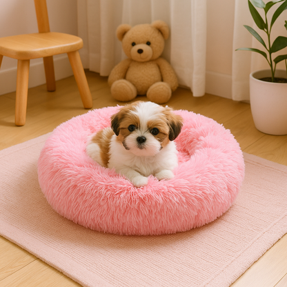 Super Soft Donut Pet Bed - Round Comfort Nest