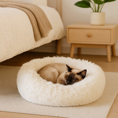 Super Soft Donut Pet Bed - Round Comfort Nest
