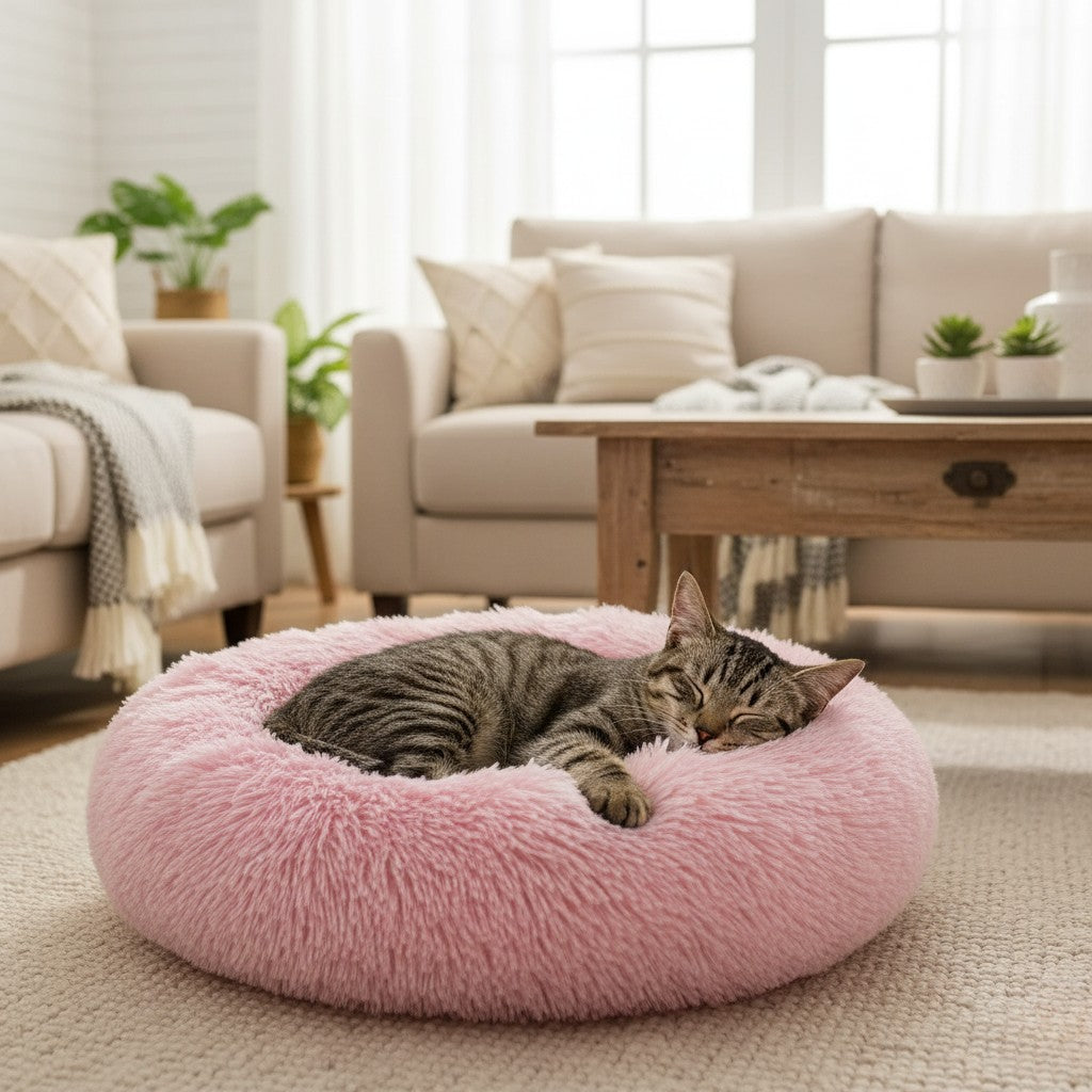 Super Soft Donut Pet Bed - Round Comfort Nest