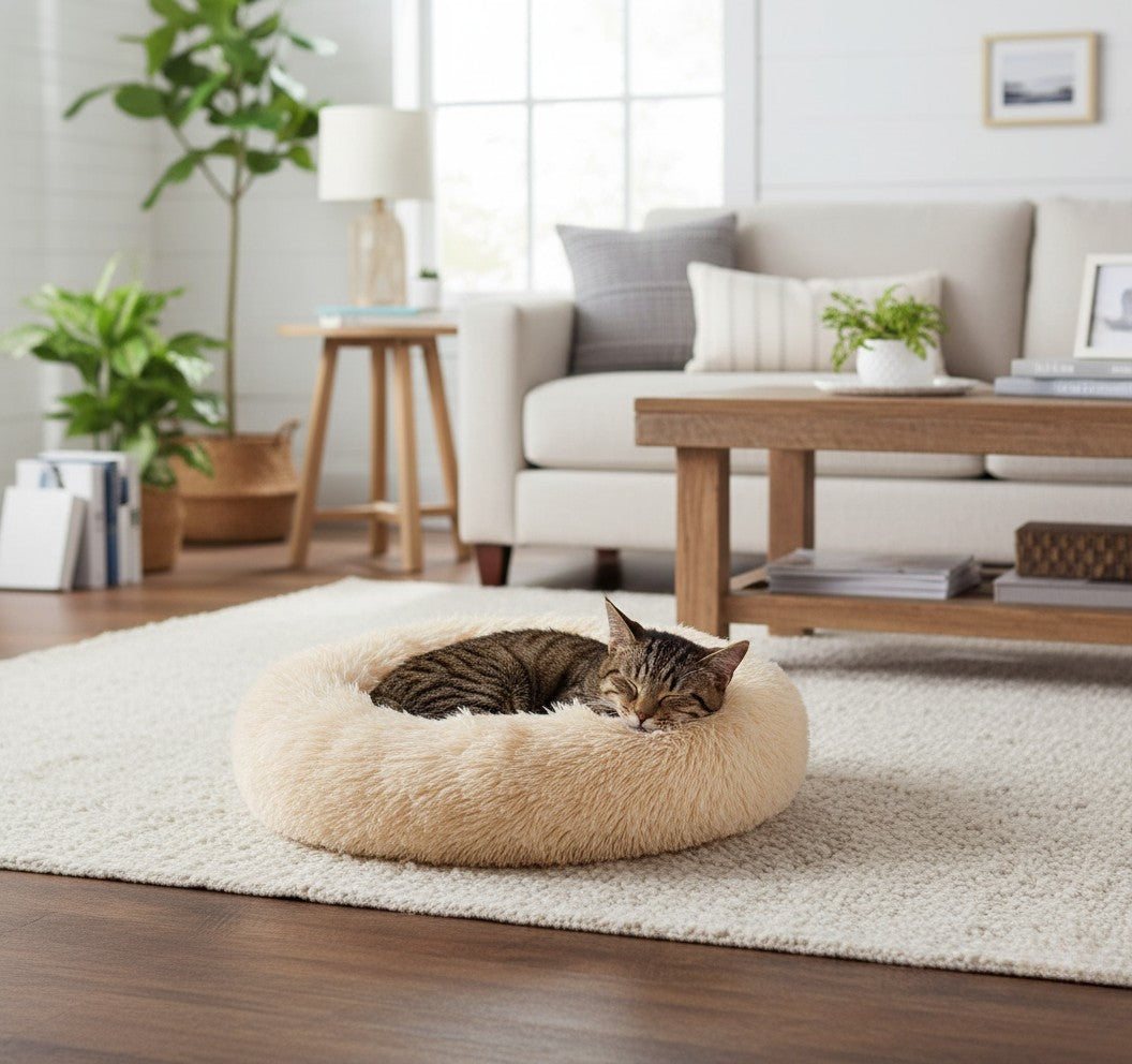 Super Soft Donut Pet Bed - Round Comfort Nest