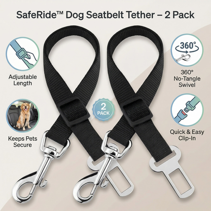SafeRide™ Dog Seatbelt Tether (2-Pack)