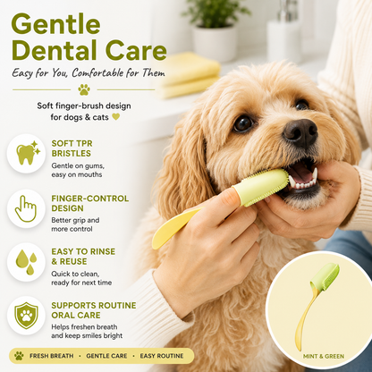 GentleSmile™ Pet Dental Brush — Soft Finger Toothbrush for Dogs & Cats