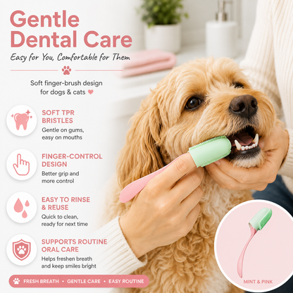GentleSmile™ Pet Dental Brush — Soft Finger Toothbrush for Dogs & Cats