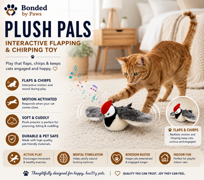 Plush Pals – Interactive Cat & Dog Toys (Flapping + Chirping)