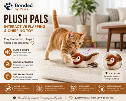 Plush Pals – Interactive Cat & Dog Toys (Flapping + Chirping)
