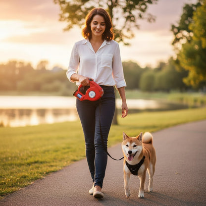 Retractable Dog leash With LED Flashlight
