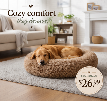 Super Soft Donut Pet Bed - Round Comfort Nest