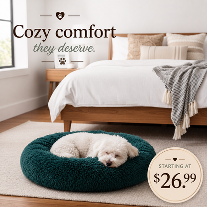 Super Soft Donut Pet Bed - Round Comfort Nest
