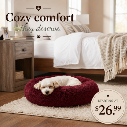 Super Soft Donut Pet Bed - Round Comfort Nest