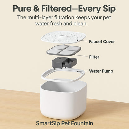 SmartSip Pet Fountain 3L- Fast Shipping