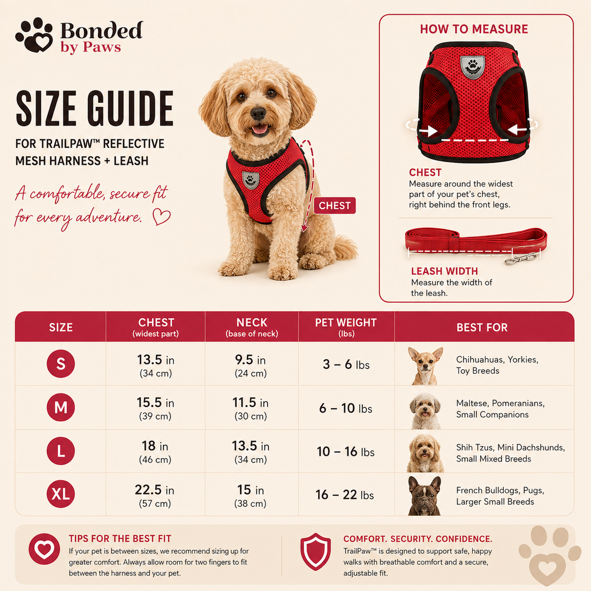 TrailPaw™ Reflective Mesh Harness + Leash (Fast U.S. Shipping)